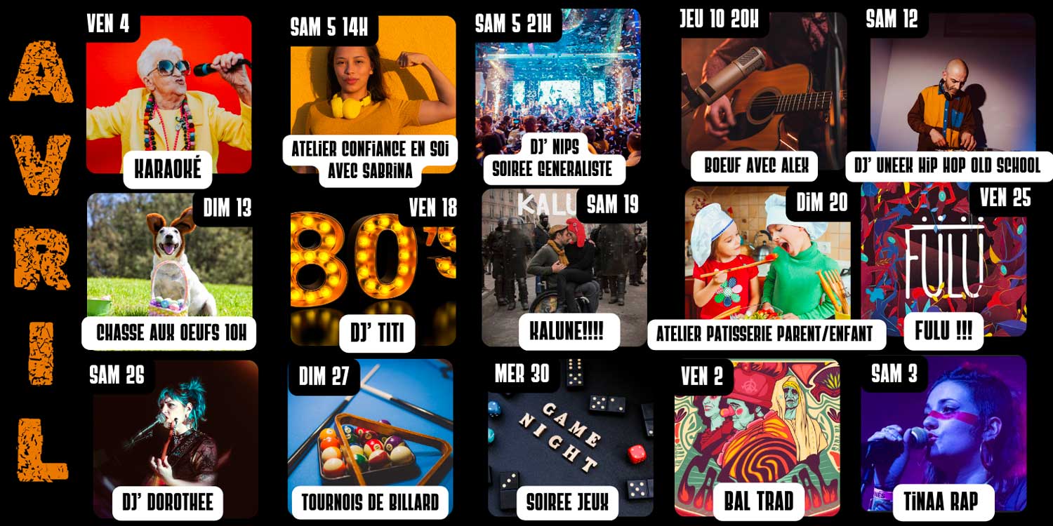 Chez Camy programme avril 2025