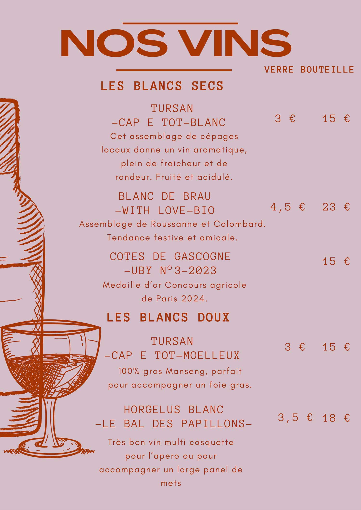 Les menus et cartes de Chez Camy à Carresse-Cassaber