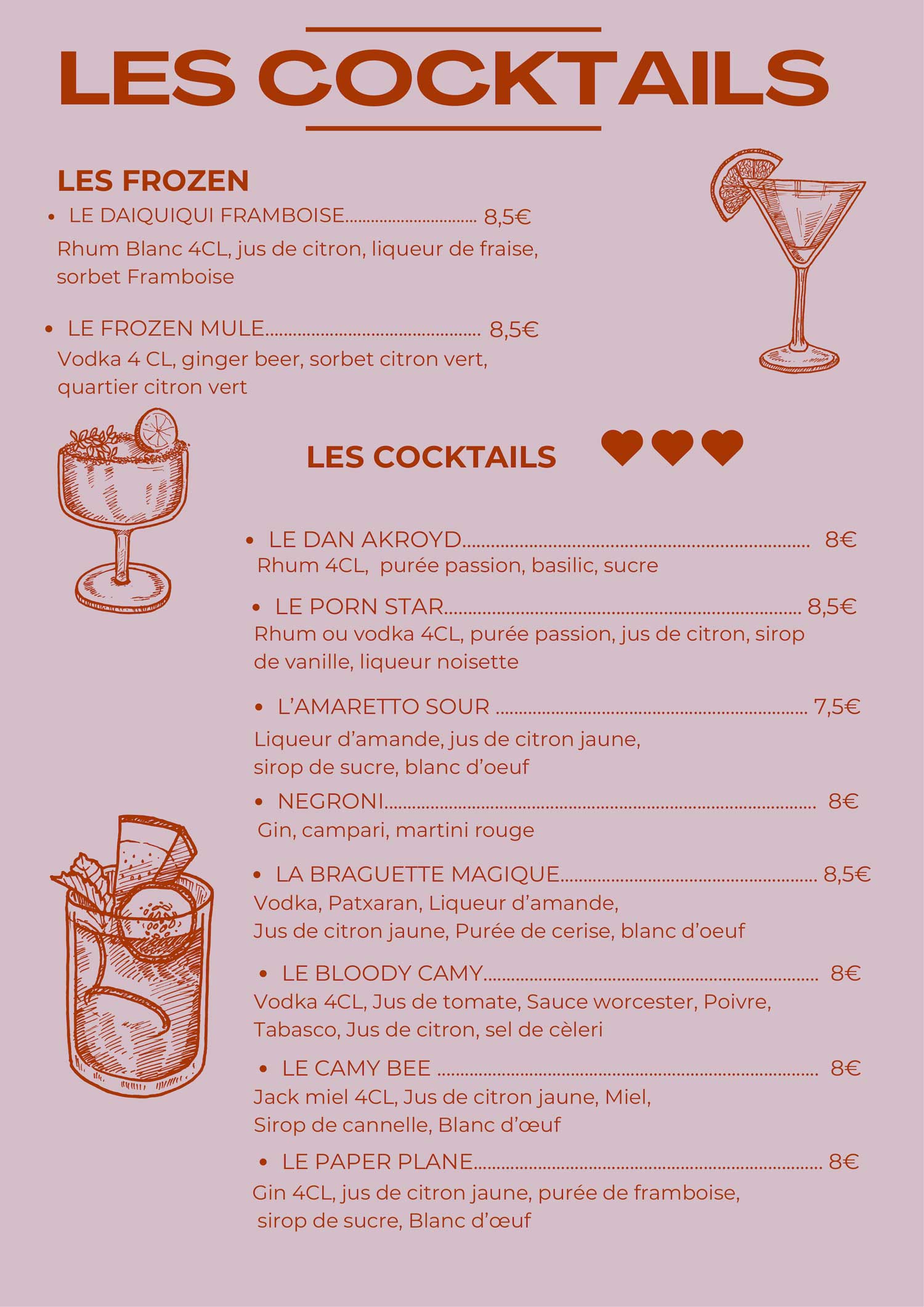 Chez Camy Les cocktails